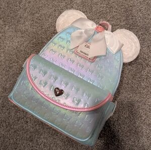 Iridescent Backpack with Bow and Ears